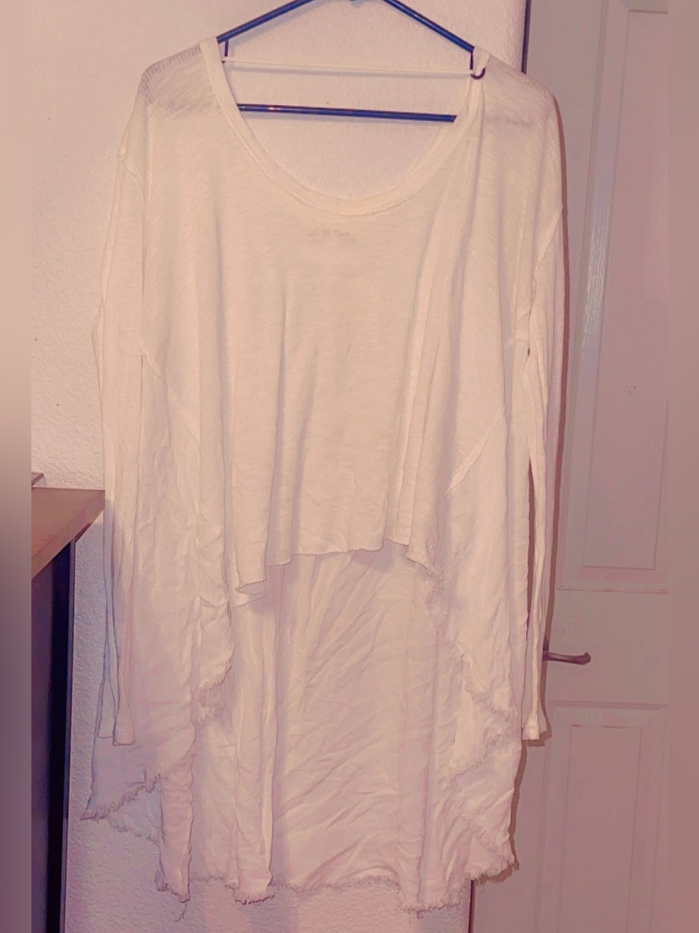 Free People Women's White Lightweight Layered Long-Sleeve Top